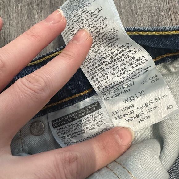 Levi's 514 Red Tab Mid Wash Faded Blue Mens 32x29 Straight Worn‎ In Denim Jeans - Picture 5 of 11